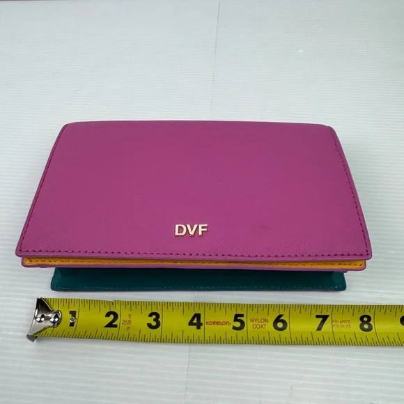 DVF Diane Von Furstenberg   Leather Shoulder Crossbody Bag Clutch Chain Strap - Picture 5 of 16